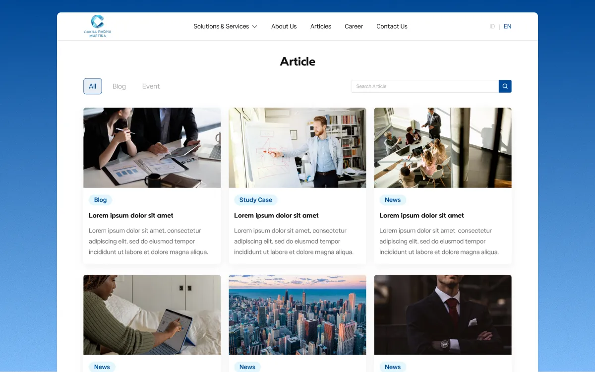 Articles page