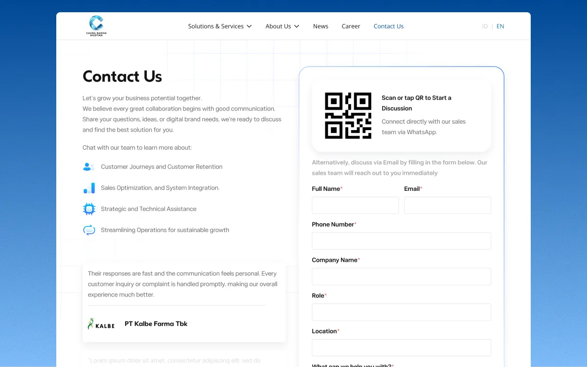 Contact Us page