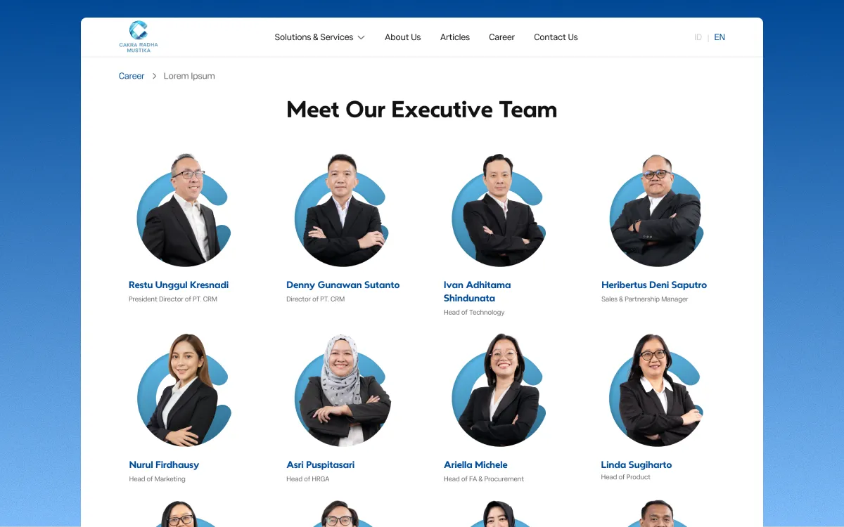 Executive page